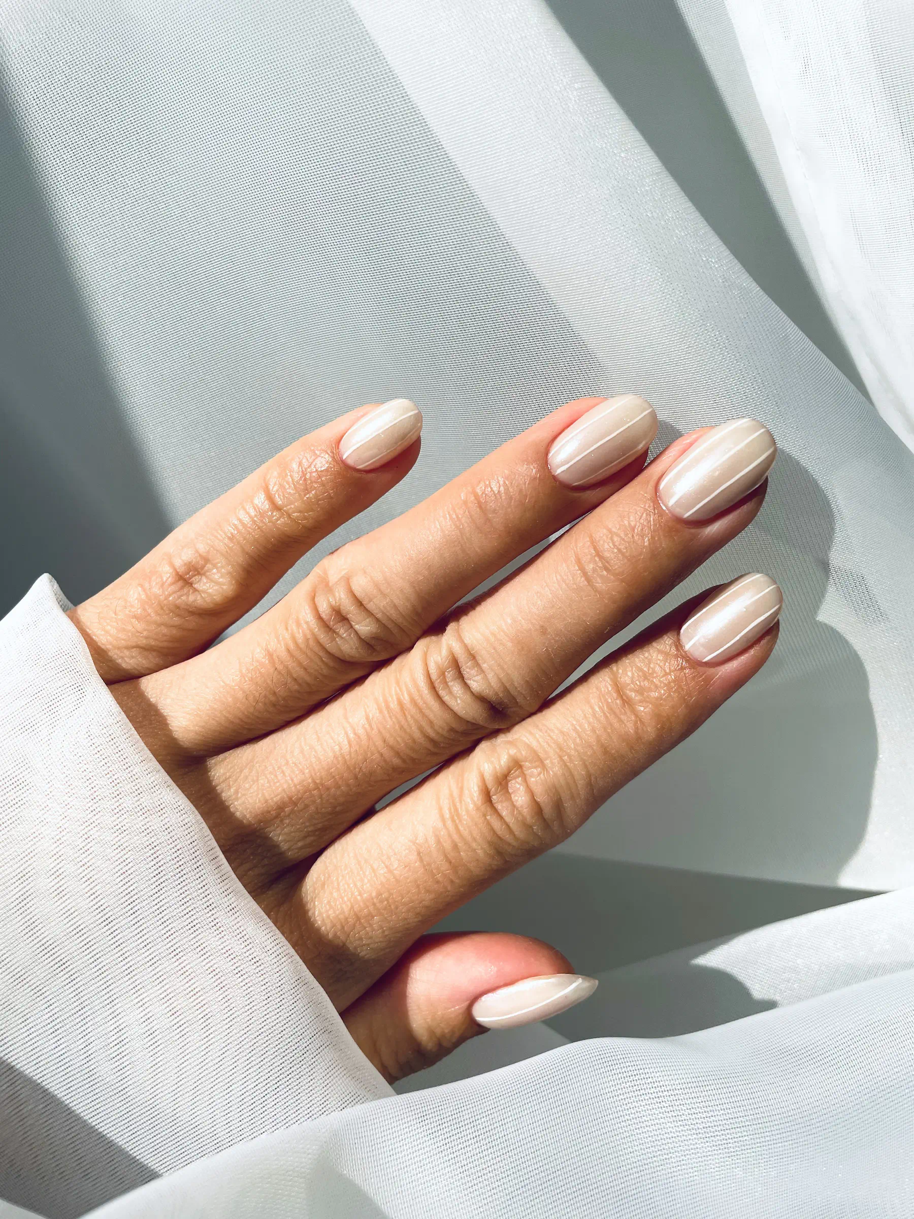 Milky white nails