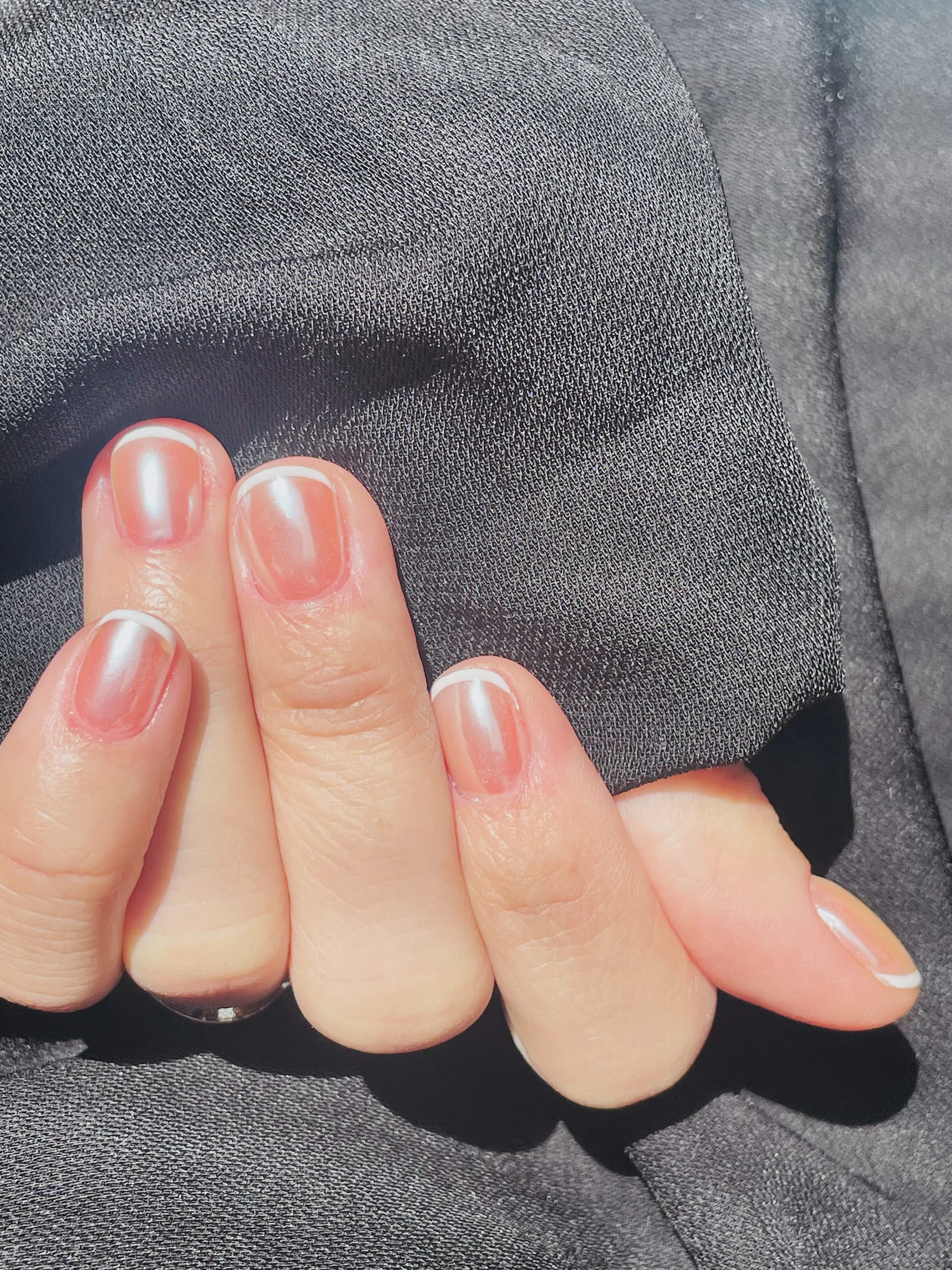 Milky white nails