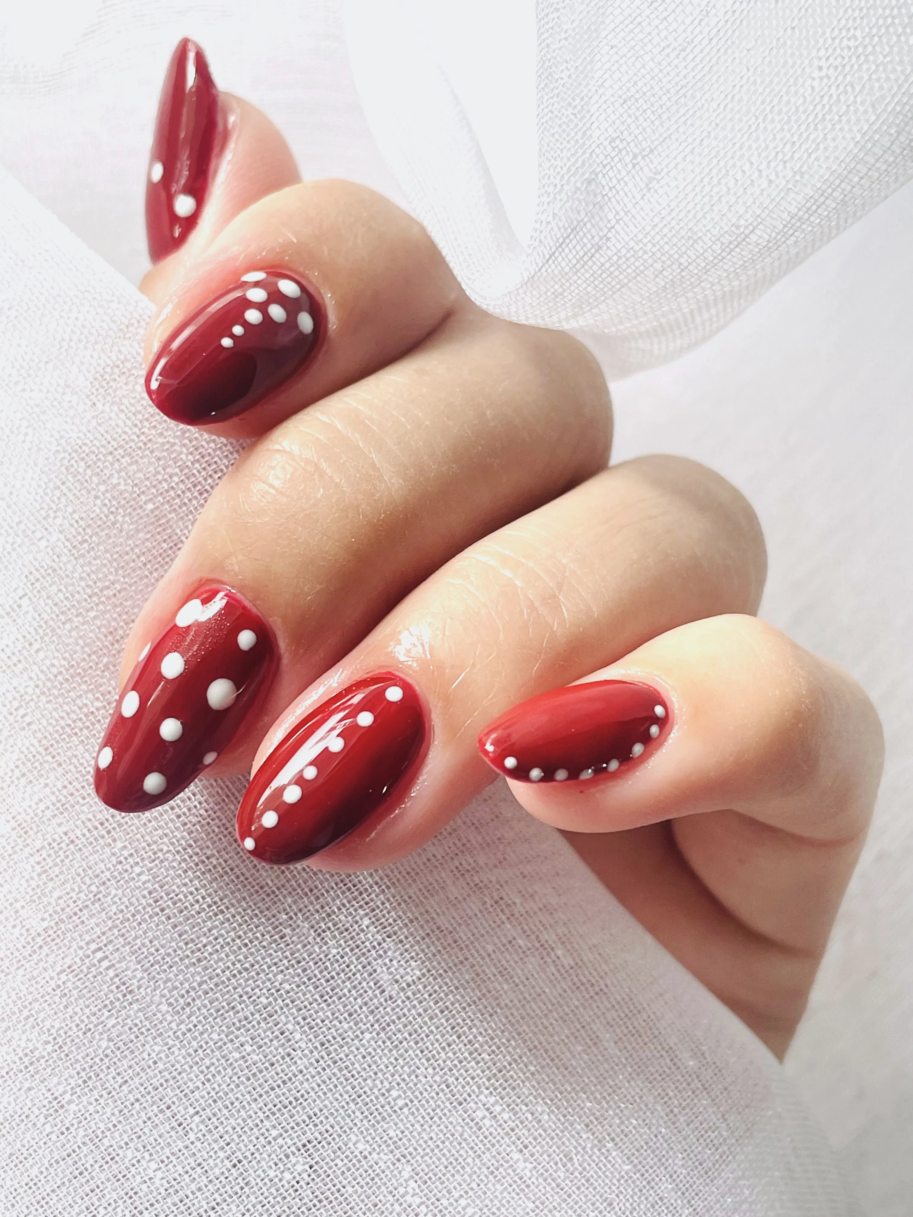 Milky white nails